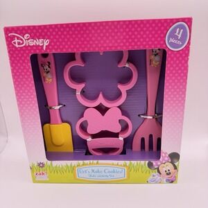 Disney Let's Make Cookies Kids Activity Set by Zac NIB Minnie Mouse Baking Set